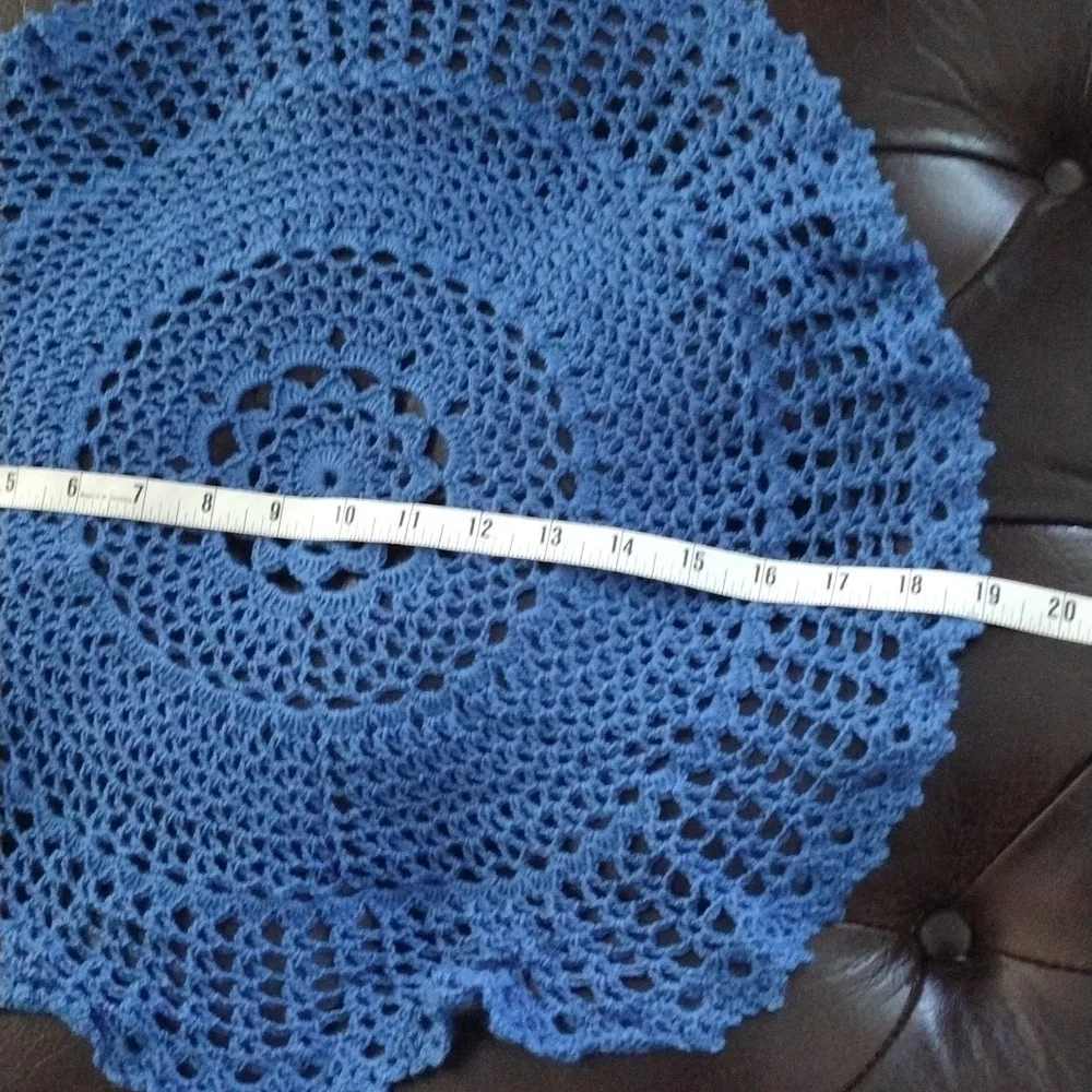 Handcrafted Blue Crochet Doily